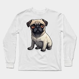 Cute Pug Dog - Dogs Pugs Long Sleeve T-Shirt